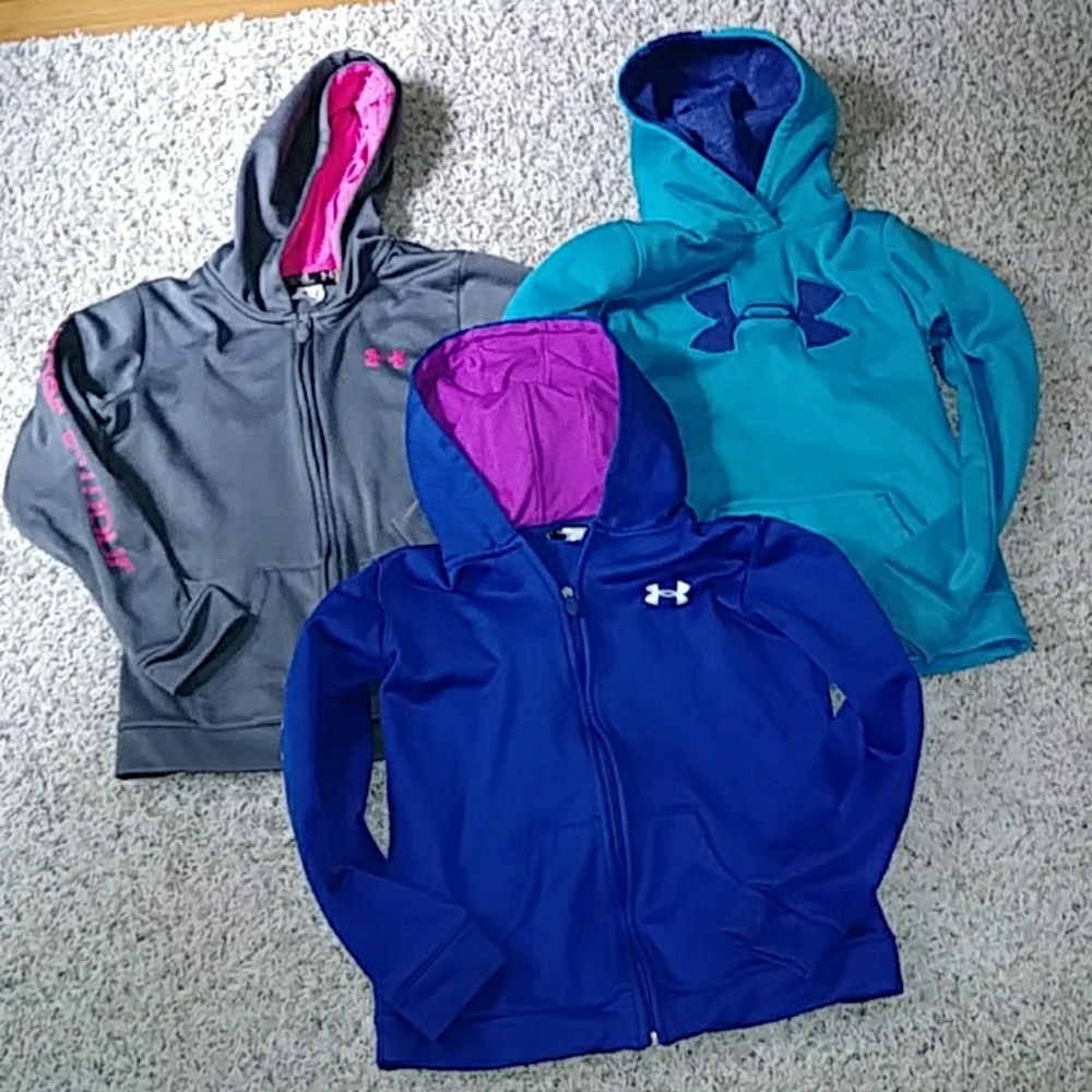Lot of 3 youth GUC Under Armour hoodies